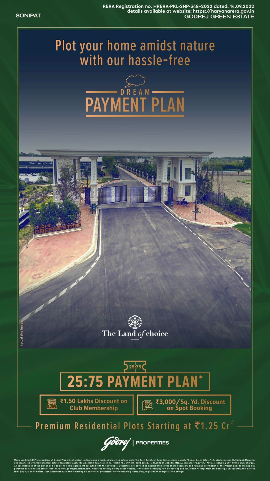 Explore Godrej Green Estate in Sonipat, Premium Plots from ₹1.25 Cr Onward Update