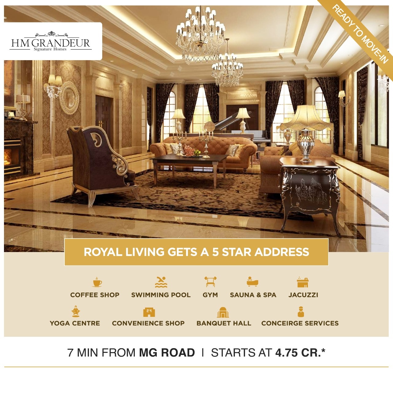 Ready to move-in 3 BHK apartment at HM Granduer, Bangalore Update