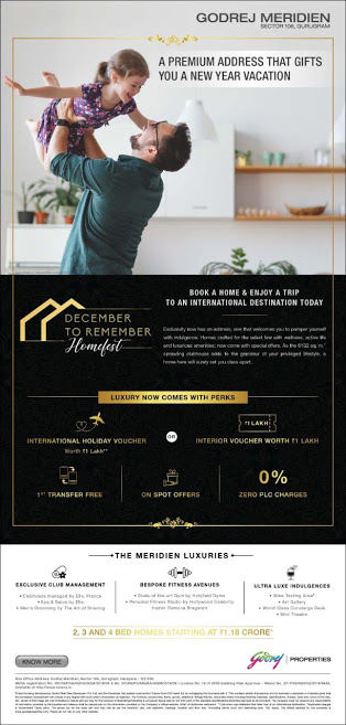 A premium address that gifts you a new year vacation at Godrej Meridien in Sector 106, Gurgaon Update
