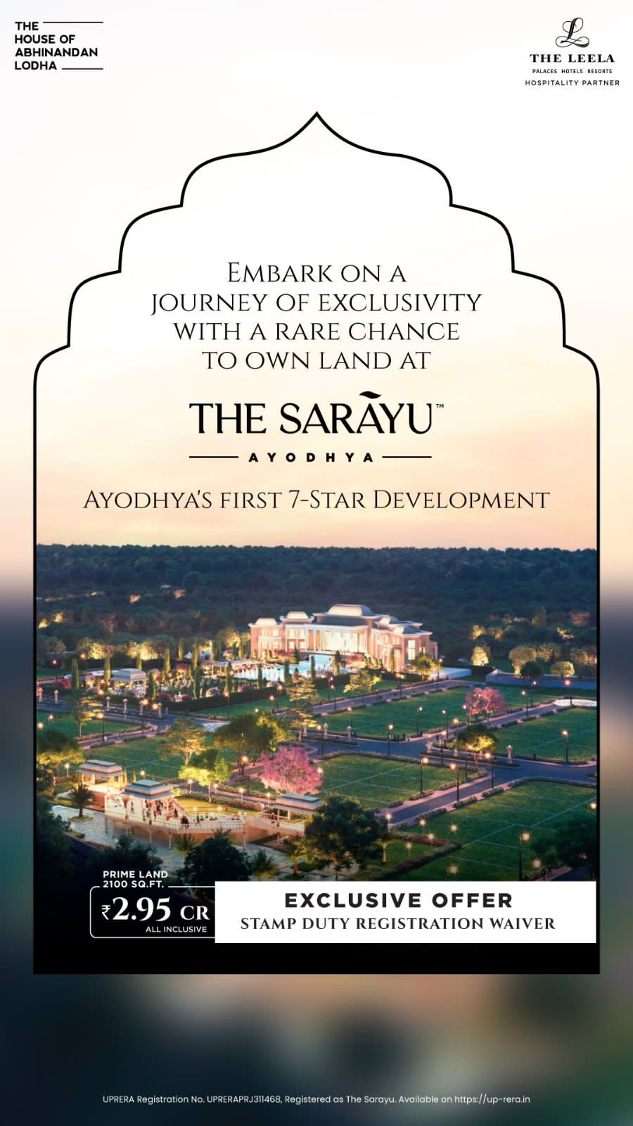 The Sarayu Ayodhya: Exclusive Land Ownership with Abhinandan Lodha and The Leela Update