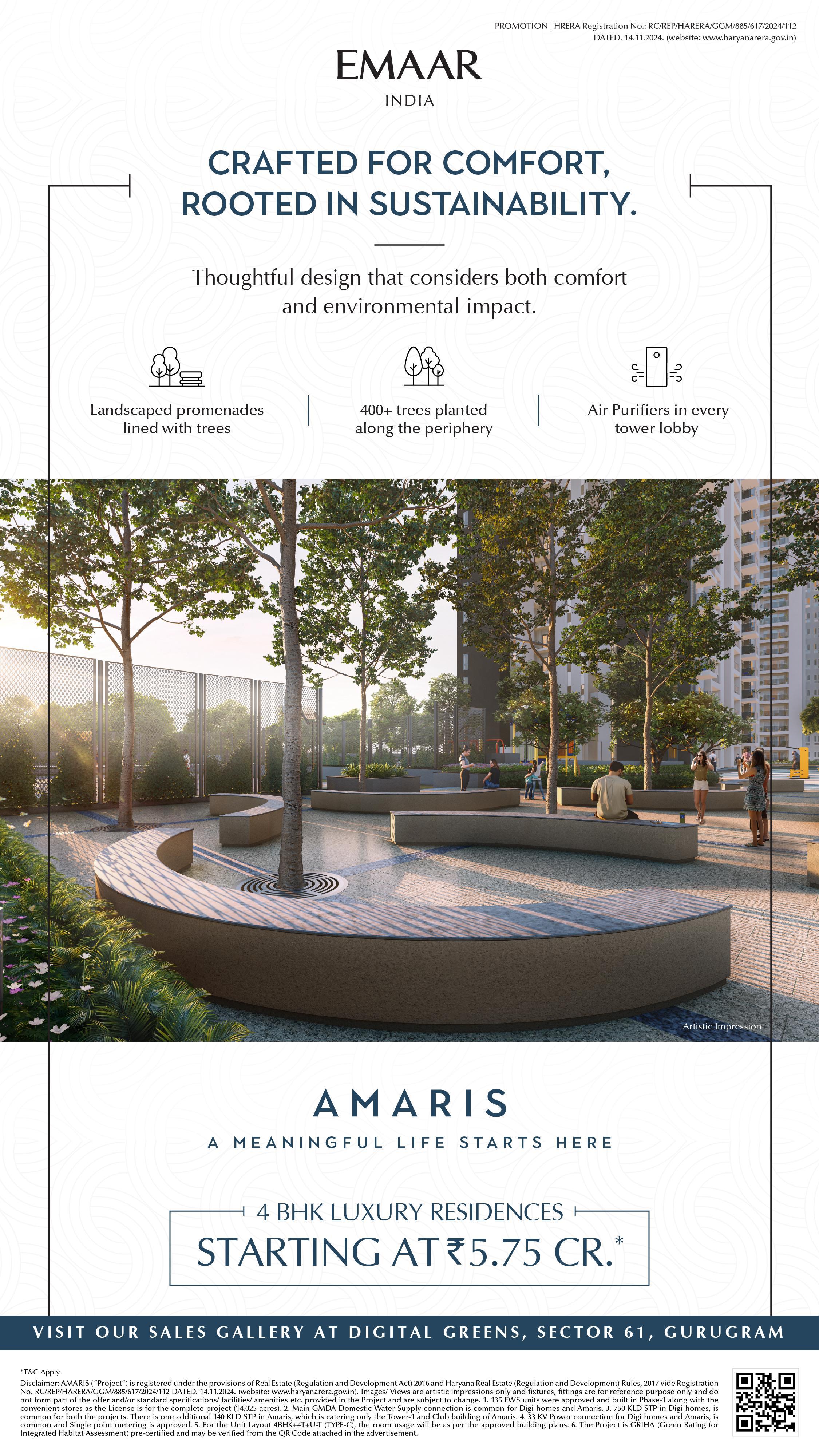 Luxury Living at Amaris, Gurugram - Starting at ₹5.75 Cr. Update