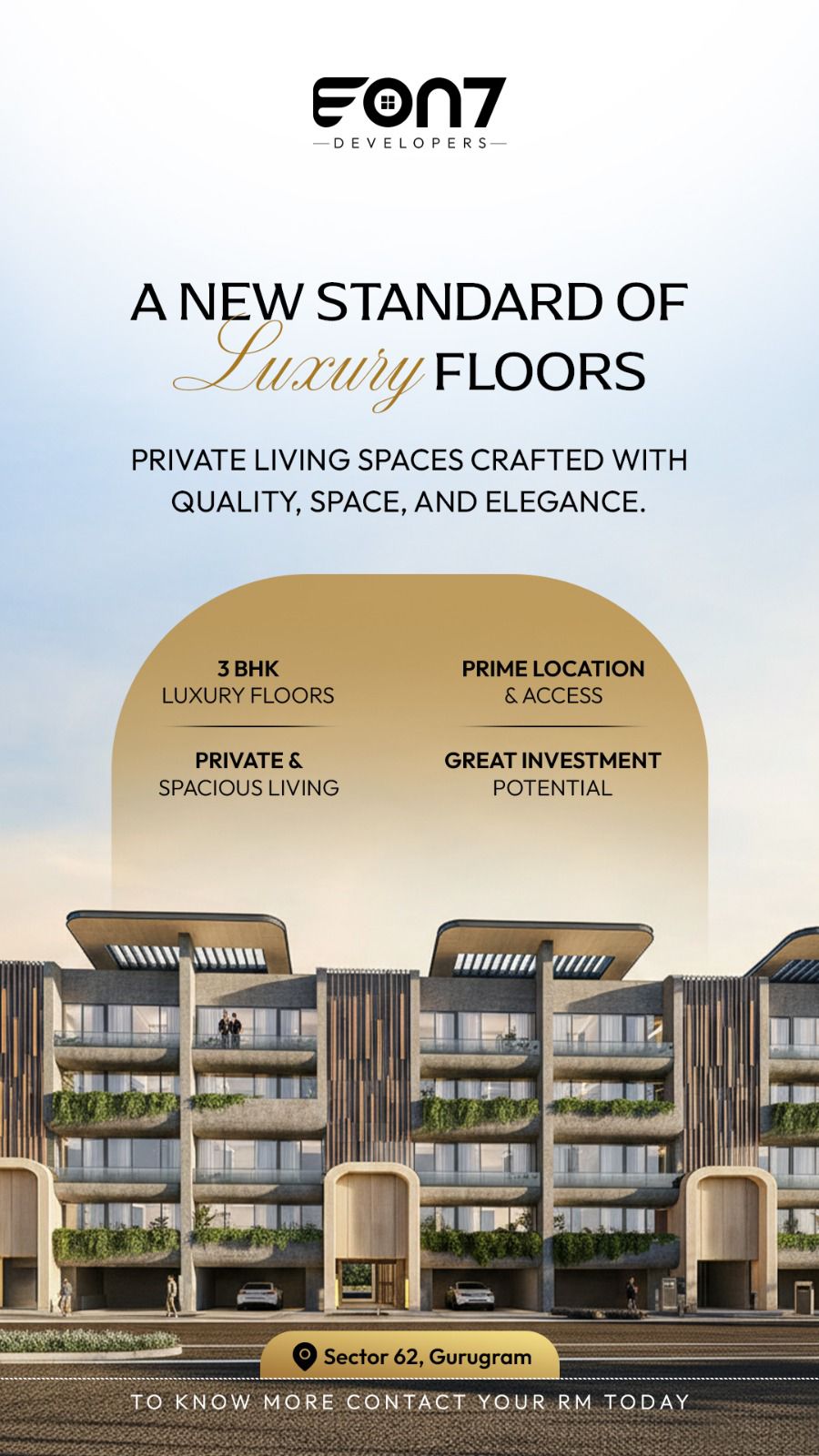 Discover Luxury Living with EON7 Developers || Elevate Your Lifestyle in Sector 62 || Invest in Prime 3 BHK Luxury Floors Update