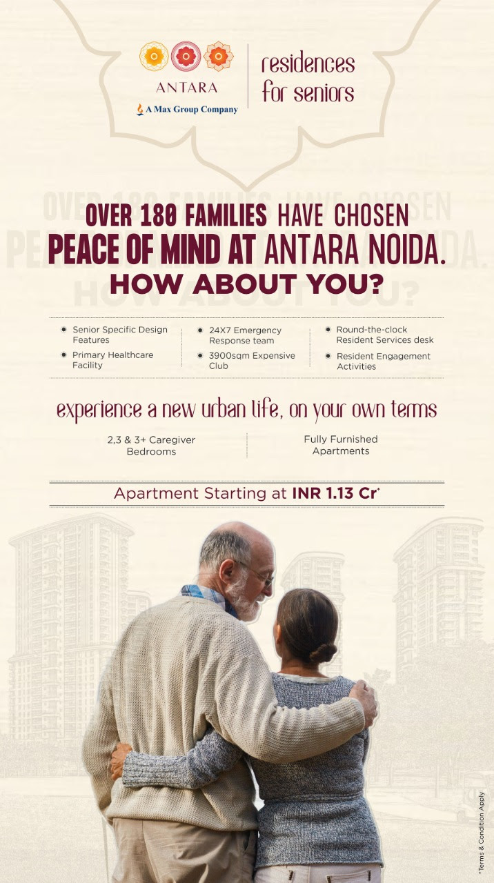 Book 2 & 3 BHK ultra luxury residences Rs 1.13 Cr at Antara Senior Living, Noida Update