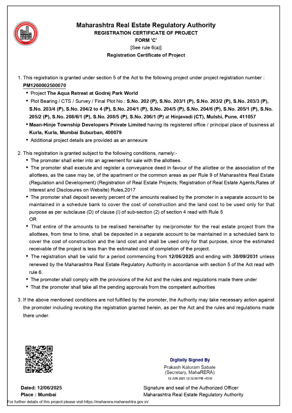 Explore Luxury Living at The Aqua Retreat, Godrej Park World, Pune Update