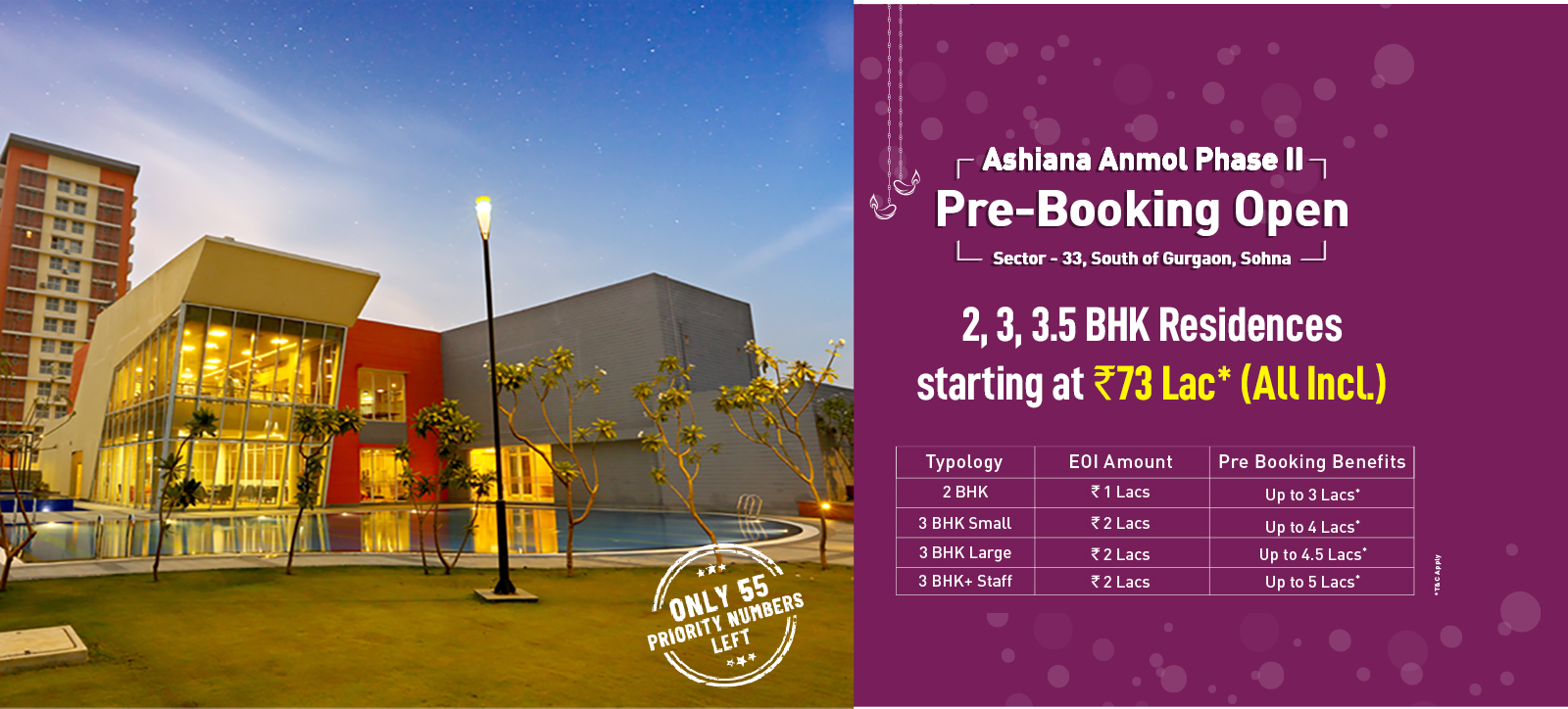 Pre-booking open at Ashiana Anmol in Sector 33, Gurgaon Update