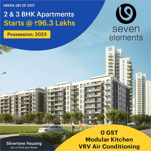 Book 2 and 3 BHK apartments price starts Rs 96.3 Lac at Vatika Seven Elements, Gurgaon Update