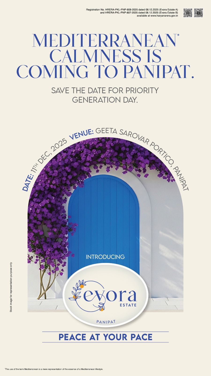 Experience Mediterranean Serenity at Evora Estate, Panipat on 11th Dec, 2025! Update