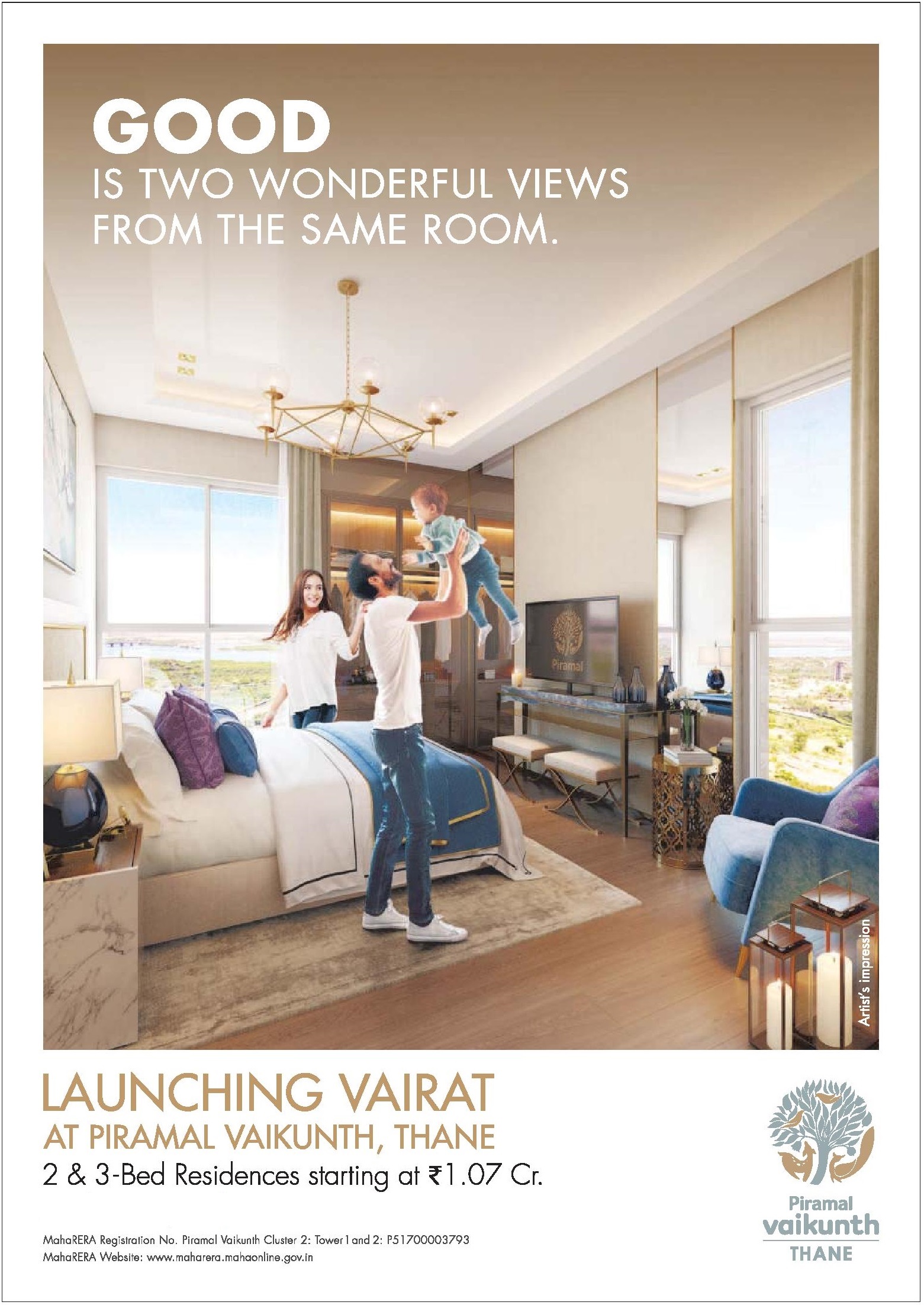 Avail 2 & 3 Bed Residences @ Rs 1.07 Cr. at Piramal Vaikunth in Mumbai Update