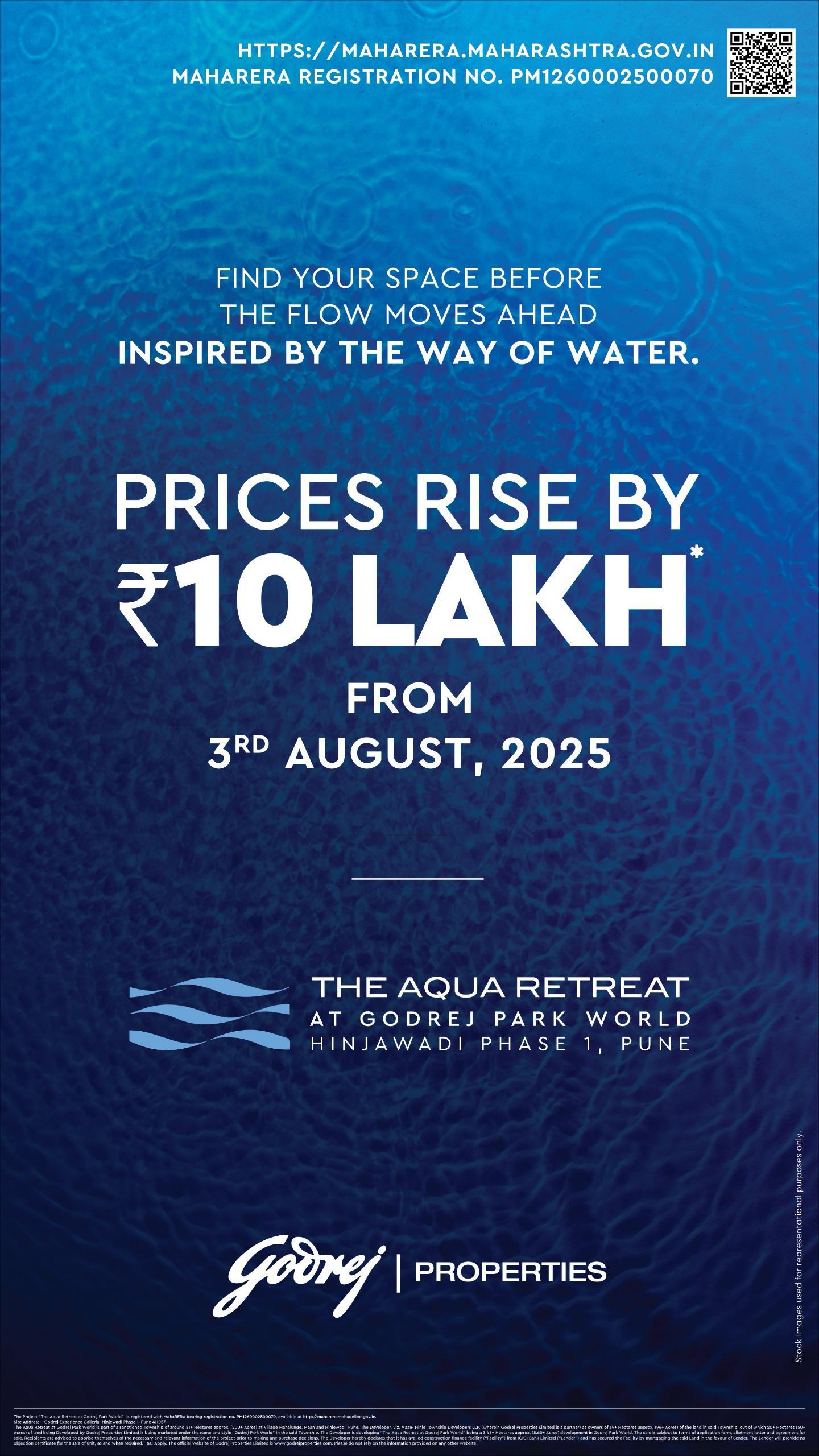 Prices Rise by ₹10 Lakh, The Aqua Retreat, Godrej Park World, Hinjawadi, Pune Update