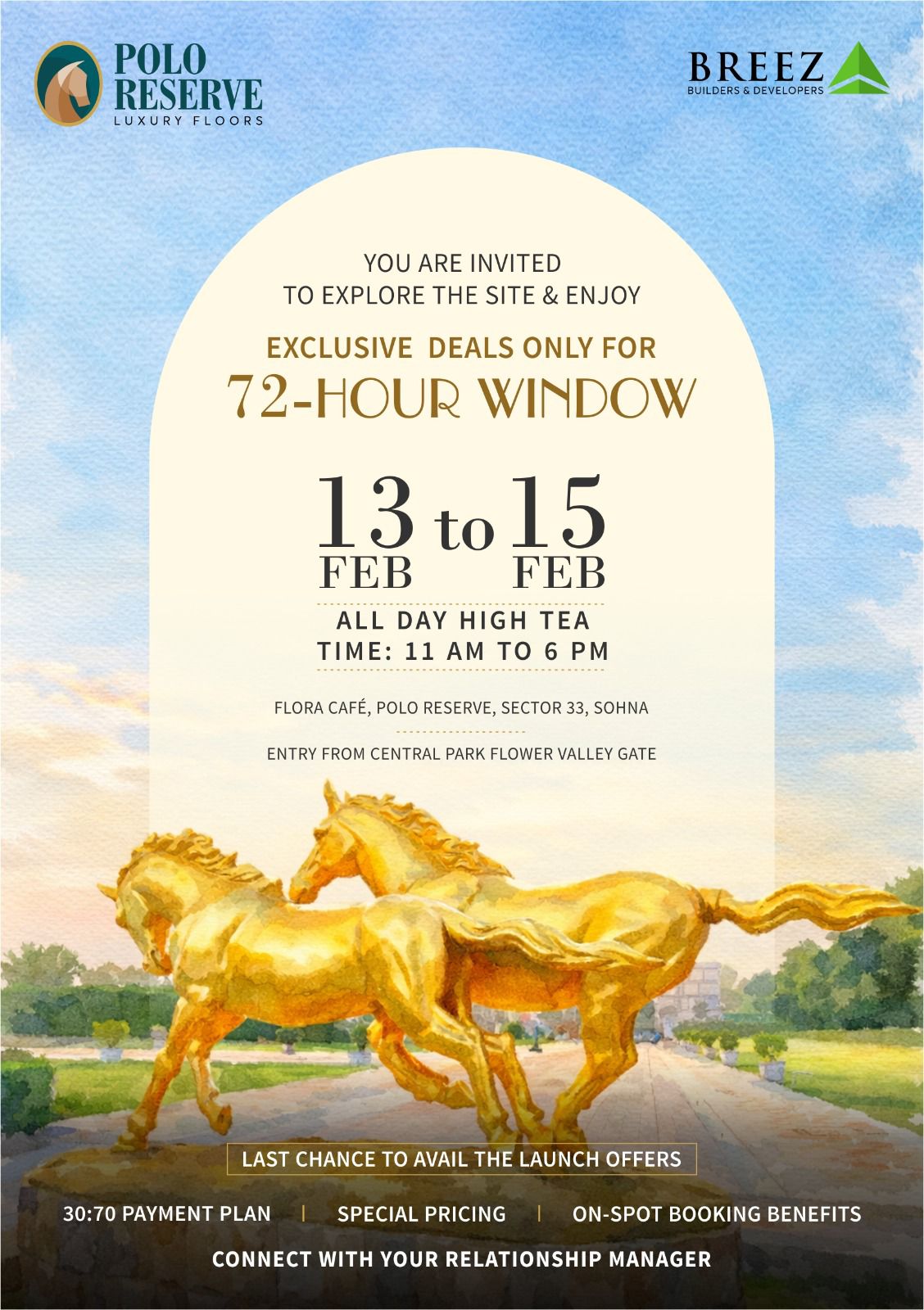 Explore Polo Reserve by Breez, Special Deals Feb 13-15, Sector 33 Sohna Update