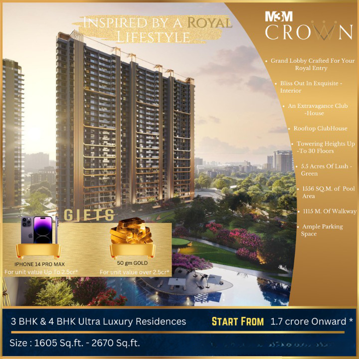 Book and get FREE gold coin at M3M Crown, Gurgaon Update