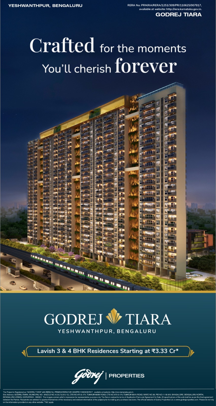 Explore Godrej Tiara in Yeshwanthpur, Lavish 3 & 4 BHK Residences from ₹3.33 Cr Update