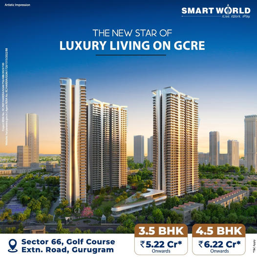 Smart World's Stellar Haven: Redefining Luxury Living on GCER at Sector 66, Gurugram Update
