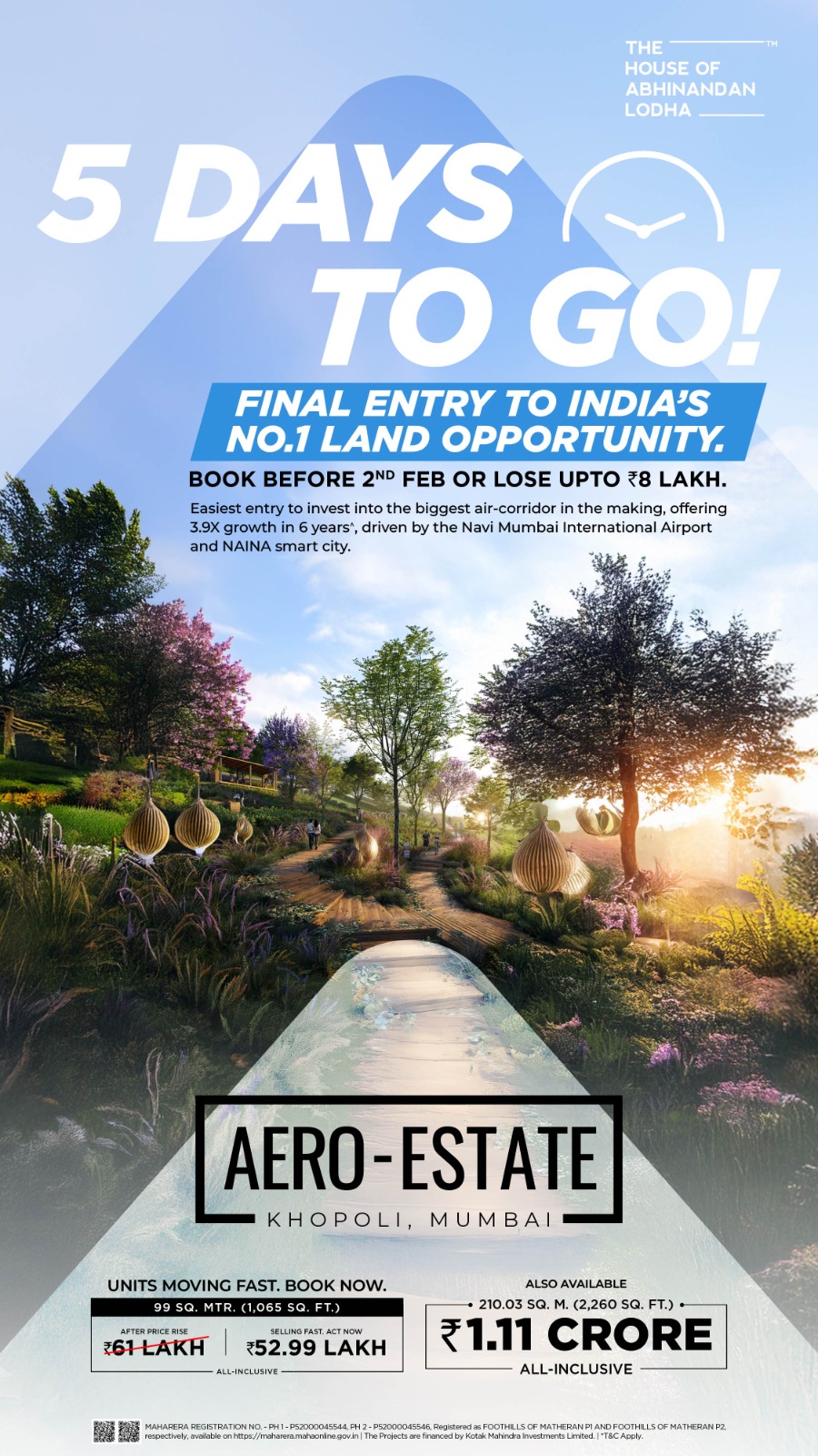 Final Days: Invest in Aero-Estate, Khopoli, Mumbai, Starting at ₹52.99 Lakh - Book by 2nd Feb! Update