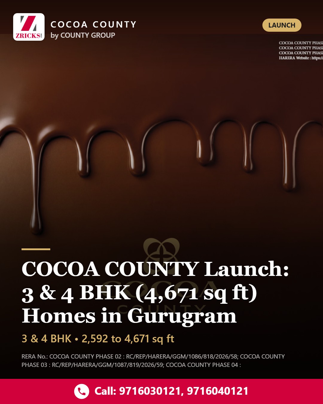 COCOA COUNTY Launch: 3 & 4 BHK (4,671 sq ft) Homes in Gurugram Update