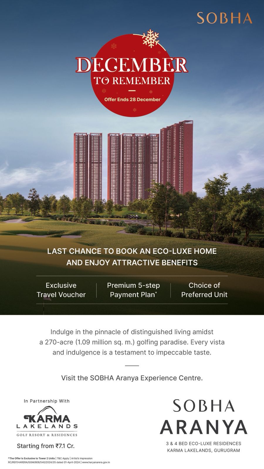 **Last Chance to Own Luxury in Sobha Aranya, Gurugram From ₹7.1 Cr, Event Ends 28 Dec** Update