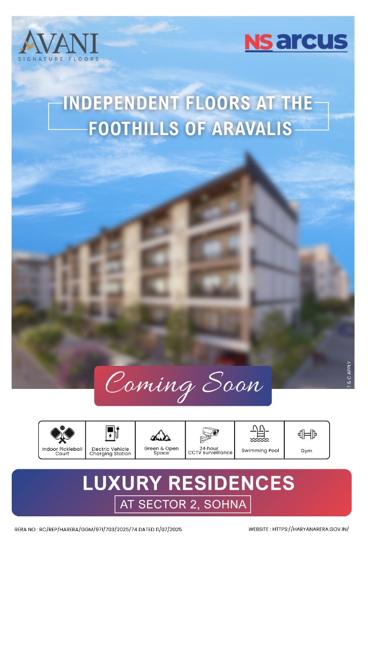 Luxury Independent Floors by Avani at Sector 2, Sohna - Coming Soon! Update