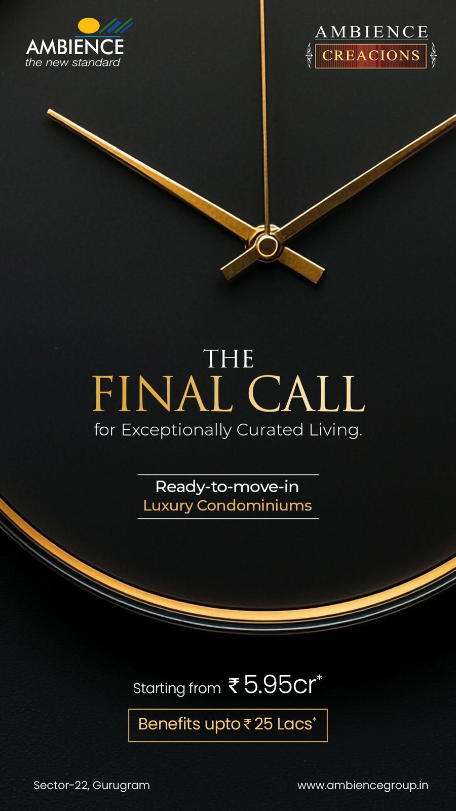 Last Chance for Luxury Living in Gurugram || Final Call: Ambience Creacions Offer || Secure Your Luxury Condominium Now Update