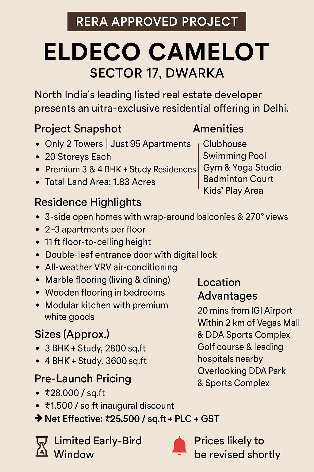 Discover Luxury Living at Eldeco Camelot, Sector 17 Dwarka! Update
