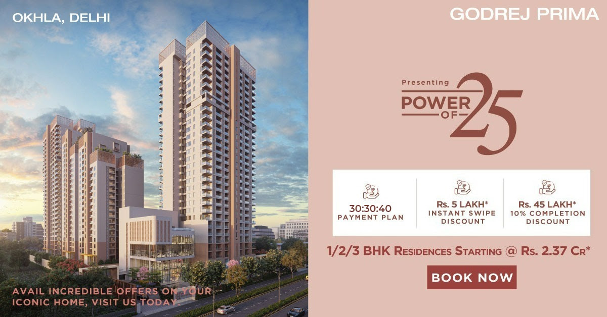 Book 1, 2 and 3 BHK Residences Rs 2.37 Cr onwards at Godrej Prima, South Delhi Update