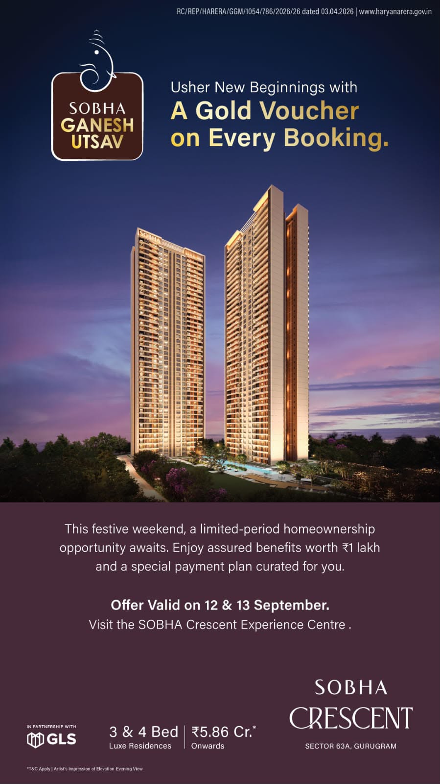 Secure Your Gold Voucher at SOBHA Crescent! || Limited Offer at SOBHA Crescent, Gurugram! || Discover Luxurious Living at SOBHA Crescent! Update
