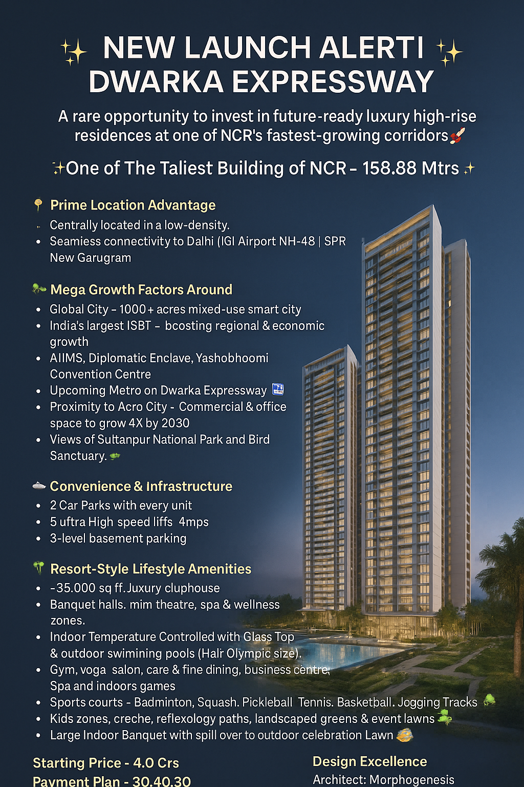 Invest in Iconic High-Rise Residences, Starting at 4.0 Crs, on Dwarka Expressway Update