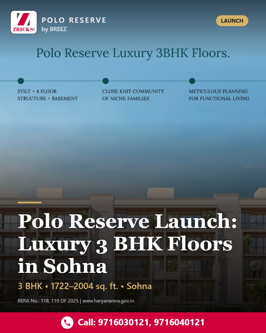 Polo Reserve Launch: Luxury 3 BHK Floors in Sohna Update