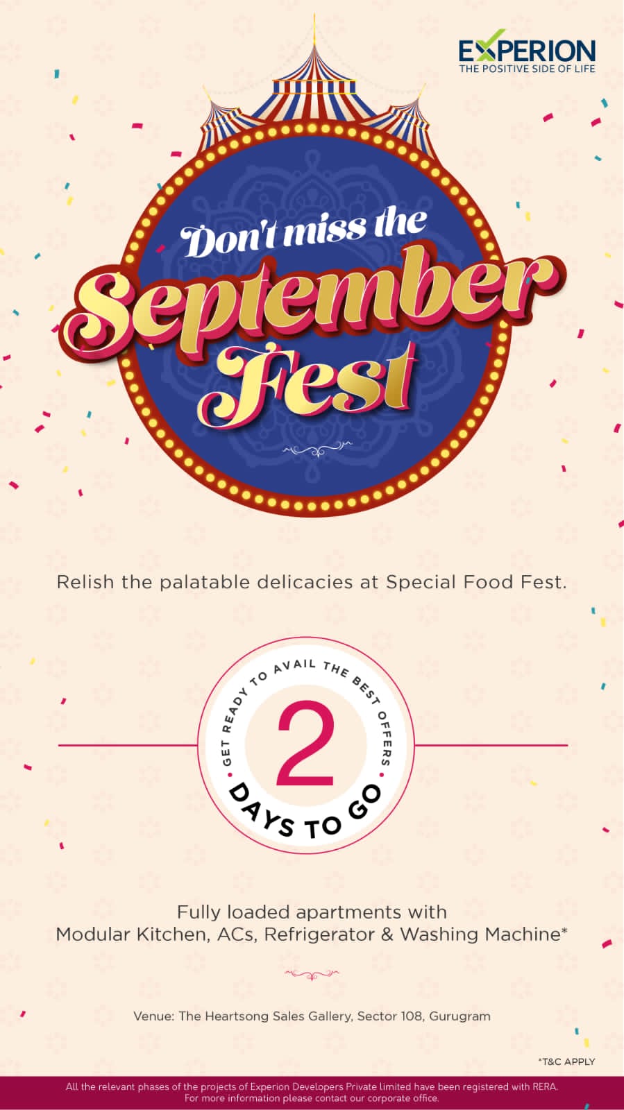 Don't miss the September fest at Experion Developers, Gurgaon Update
