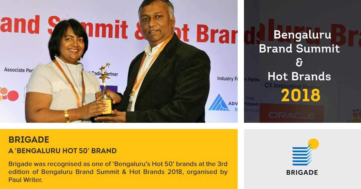 Brigade Group has been recognised as Bengaluru Hot 50 Brand Update