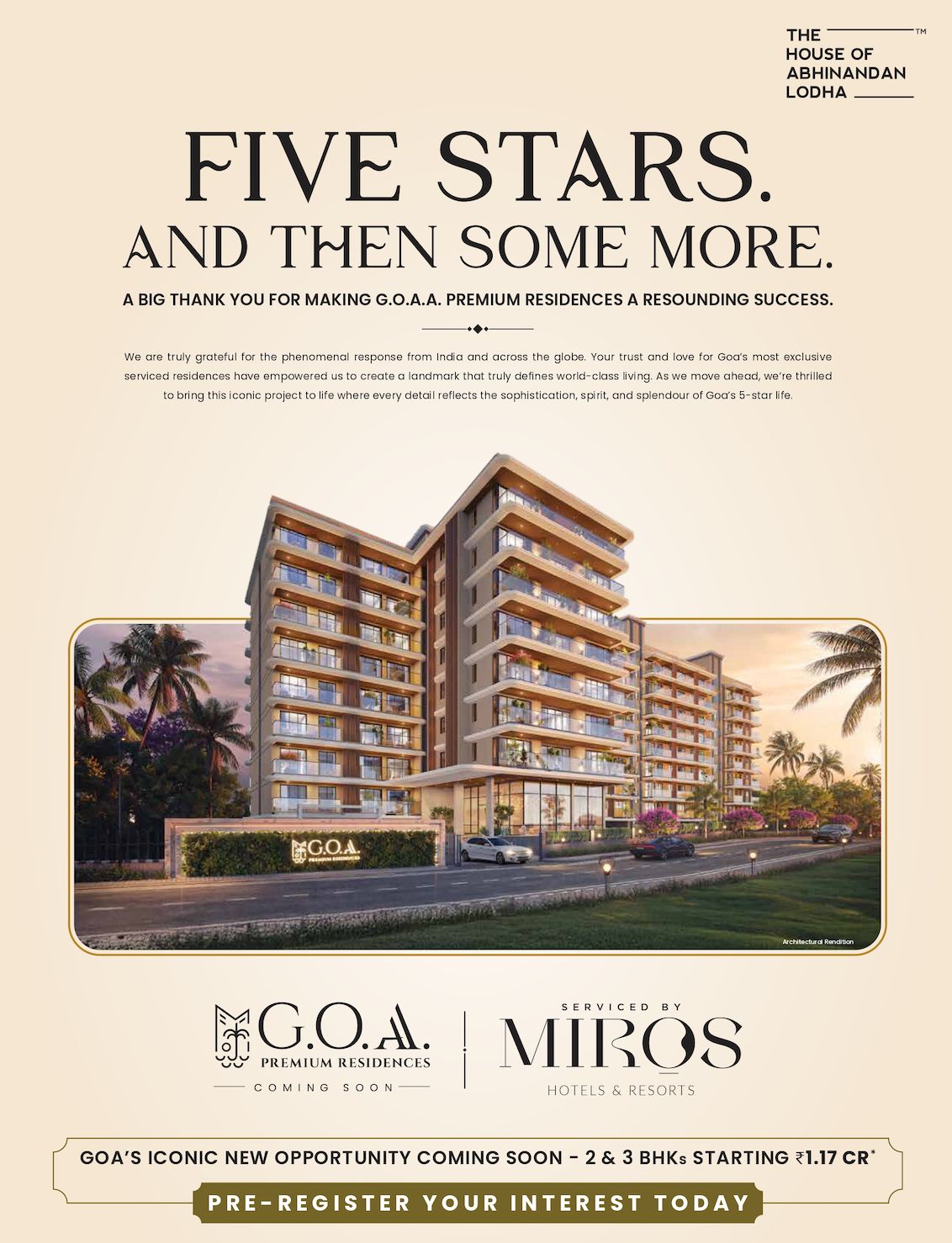 G.O.A.A. Premium Residences in Goa by The House of Abhinandan Lodha, 2 & 3 BHKs Starting ₹1.17 Cr Update