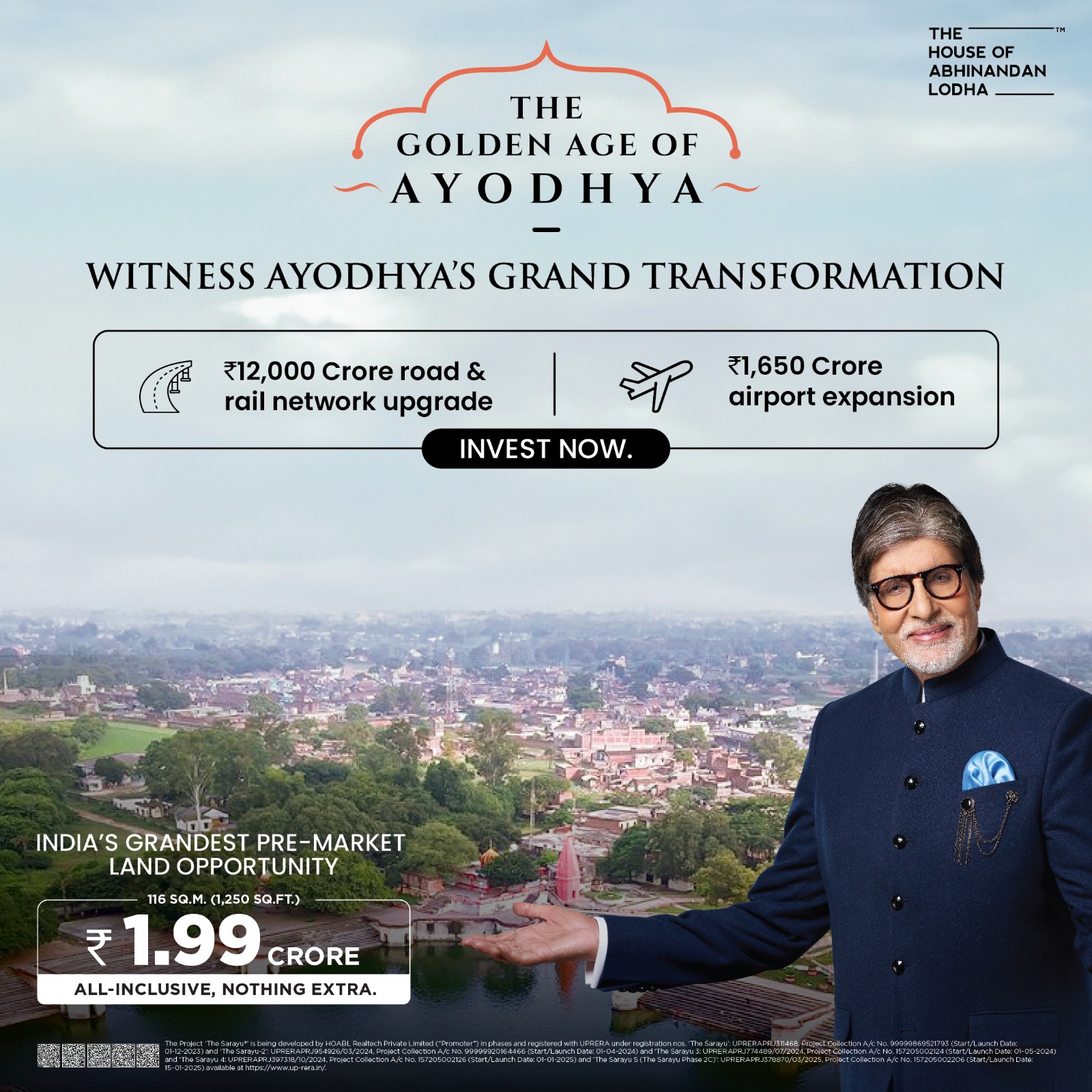 Invest in Ayodhya's Grand Transformation, Starting at ₹1.99 Crore, House of Abhinandan Lodha Update