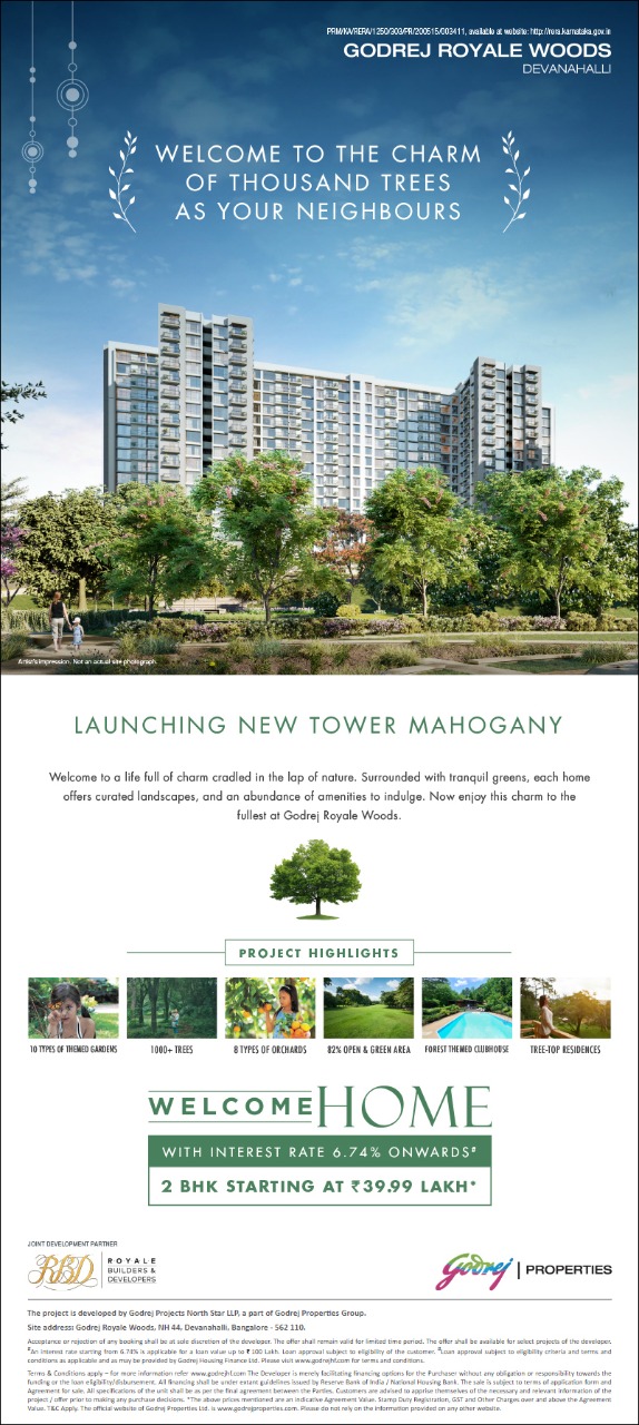 Launching new tower mahogany at Godrej Royale Woods in Bangalore Update