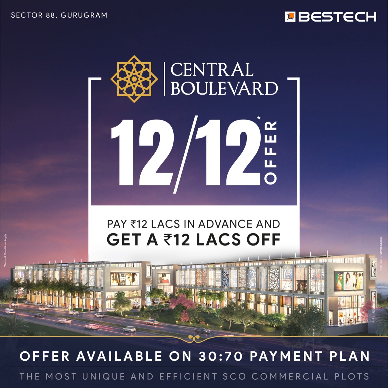 Offer available on 30:70 payment plan at Bestech Central Boulevard in Gurgaon Update