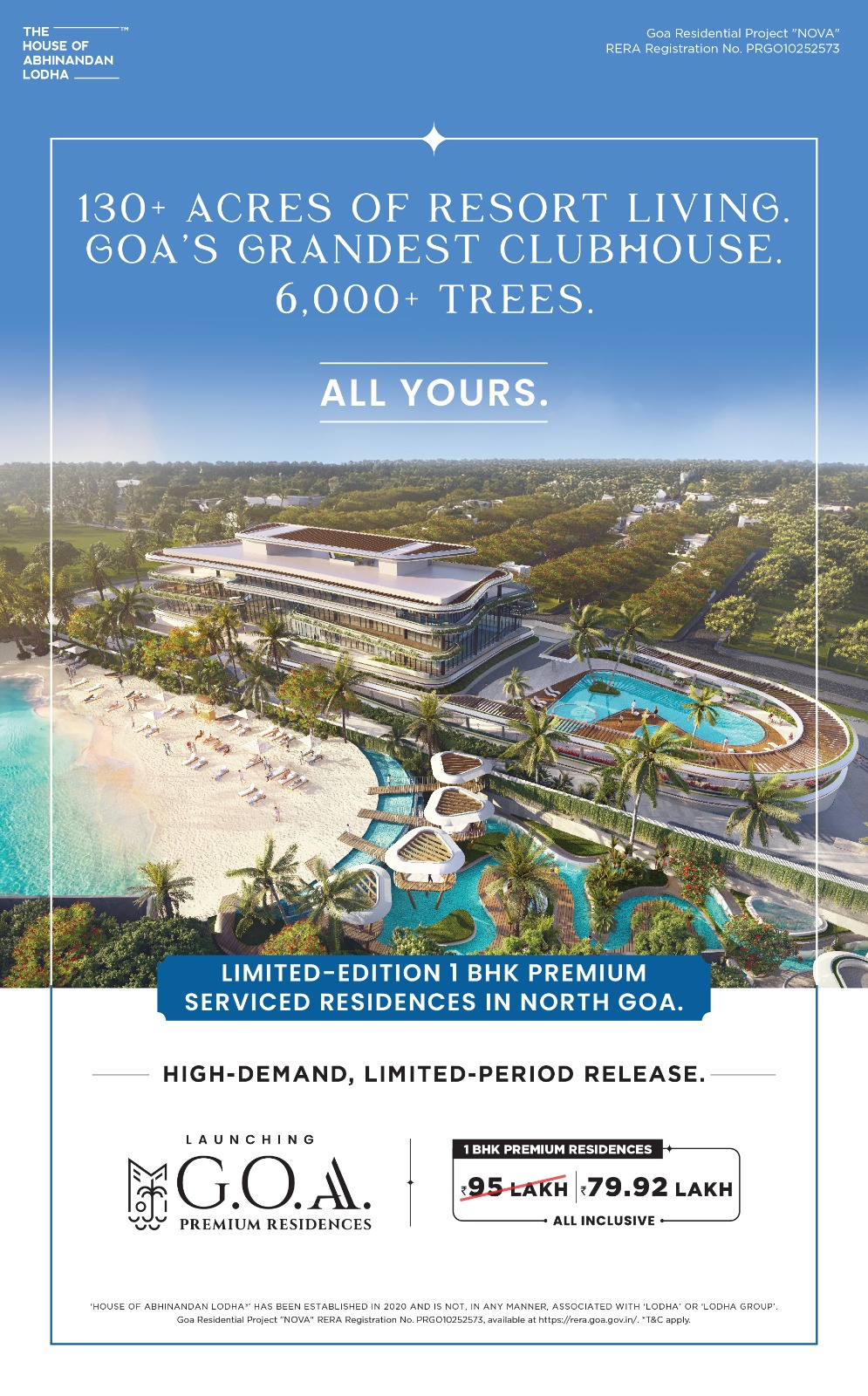 1 BHK Serviced Residences at G.O.A Premium Residences, Bicholim, Starting ₹79.92 Lakh Update