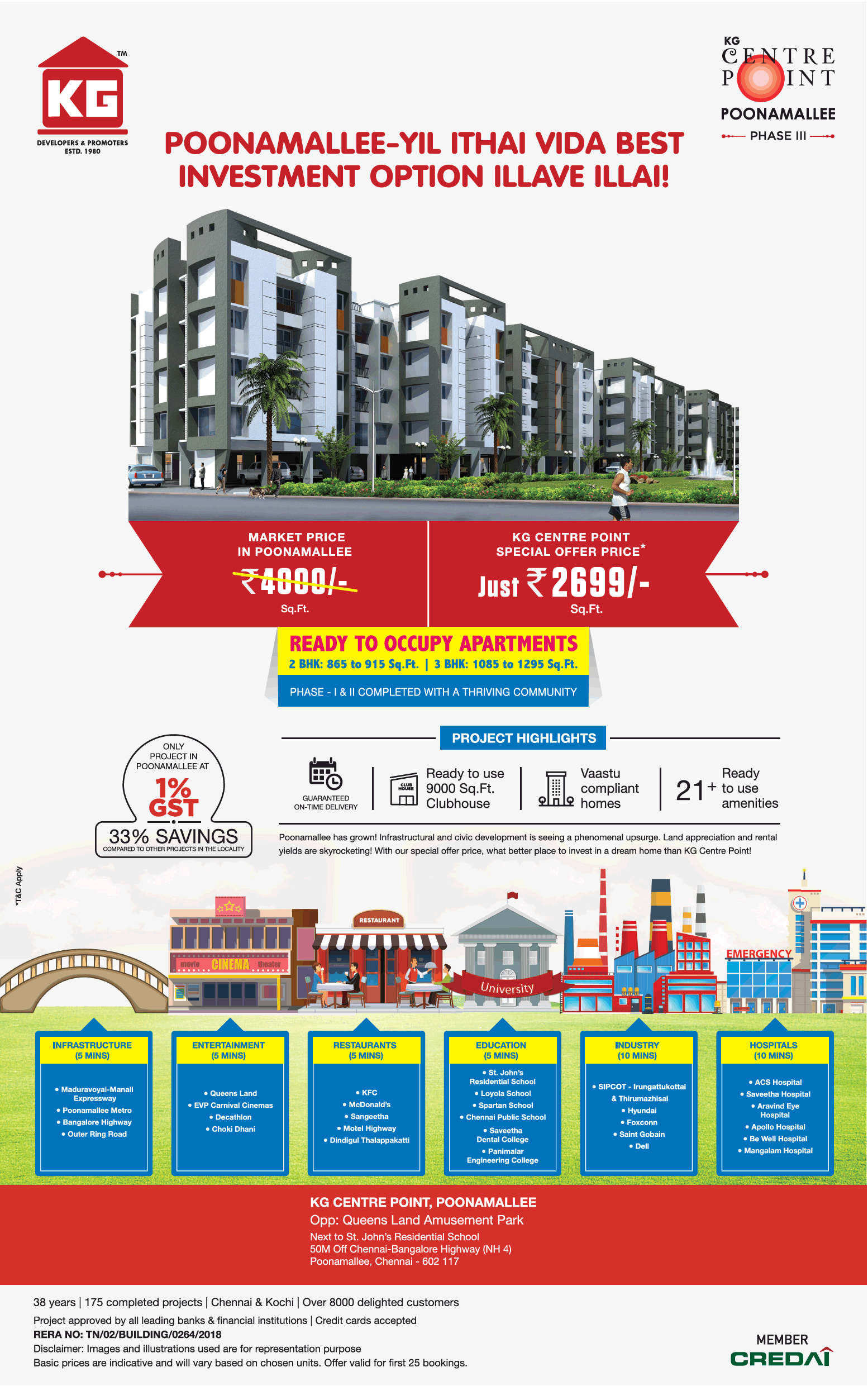 KG Centre Point special offer price just Rs 2699 Sqft  in Chennai Update