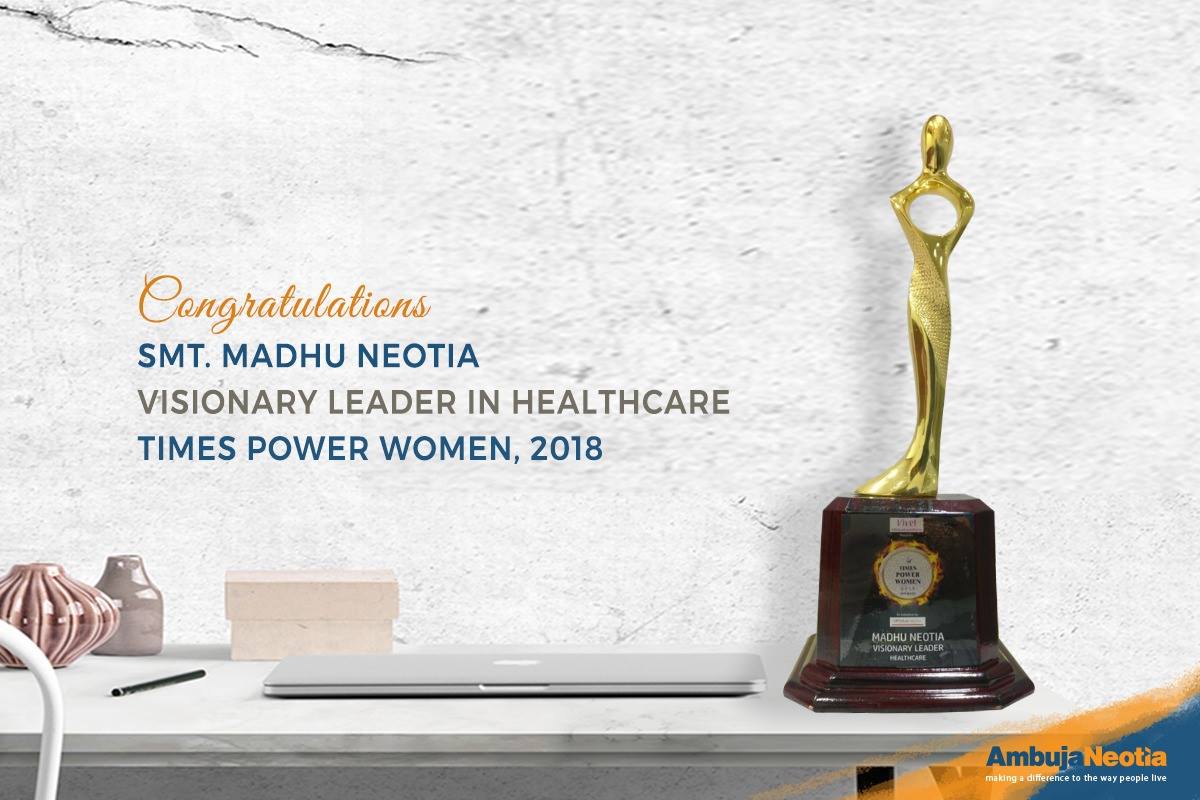 Smt. Madhu Neotia recognized as 'Visionary Leader' in the Healthcare category 2018 Update