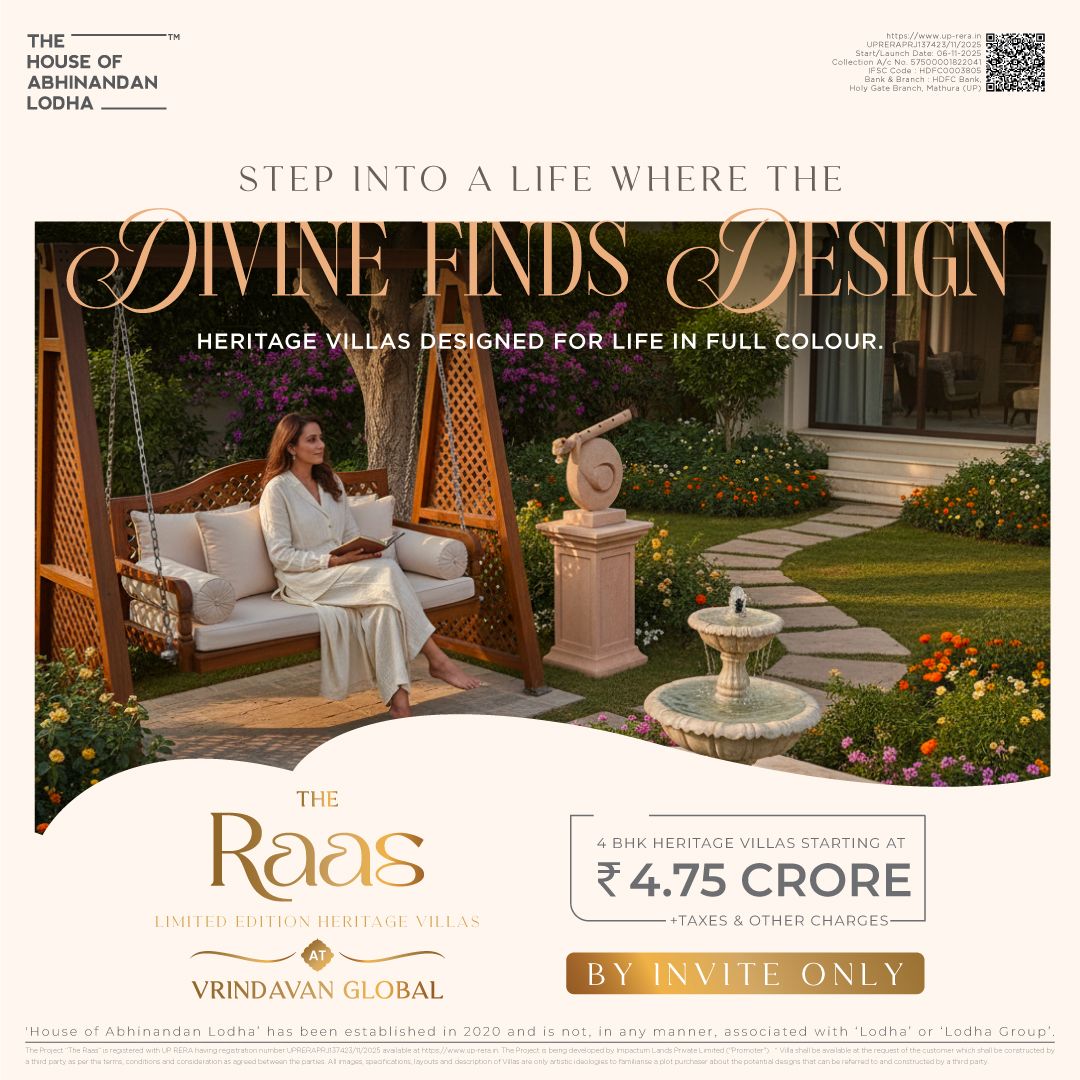 Discover Lavish Living at The Raas, 4 BHK Heritage Villas at Vrindavan Global - Starting at ₹4.75 Crore Update