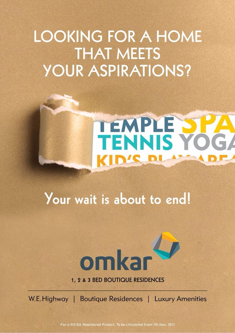 Look for a home that meets your aspirations at Omkar Boutique Residences Update