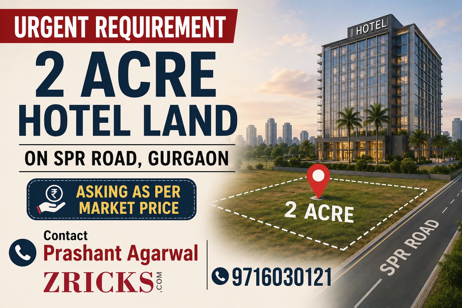 Secure 2 Acre Hotel Land Now || Prime Land on SPR Road || Urgent Hotel Land Opportunity Update