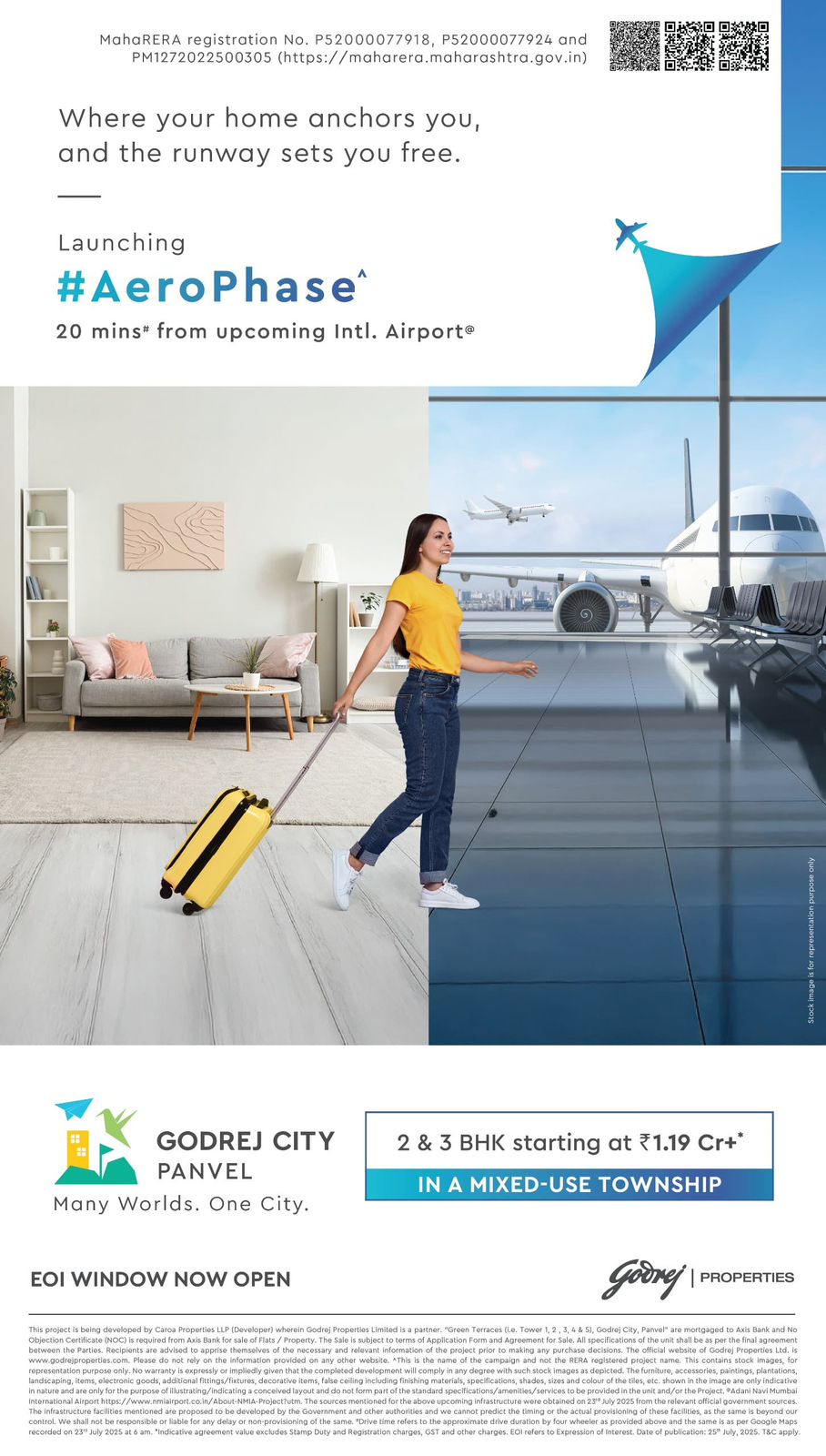 Discover AeroPhase, by Godrej Properties, just 20 mins from Intl. Airport. 2 & 3 BHKs from ₹1.19 Cr, Panvel. Update