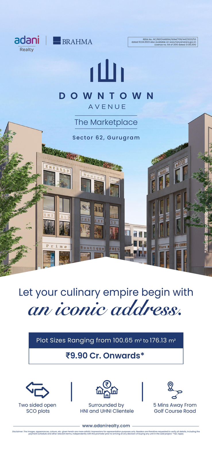 Explore Luxury Living at Downtown Avenue, Sector 62, Gurugram by Adani Realty, Starting at ₹9.90 Cr Update