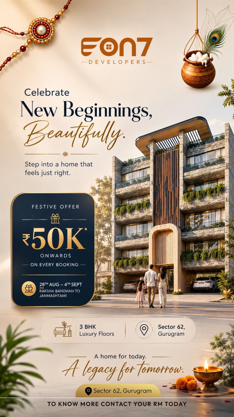 Grab ₹50K Savings Now in Sector 62, Gurugram || Festive Offer on EON7 Developers' New Luxury Floors || Book Now: Save ₹50K on Your New Home Update