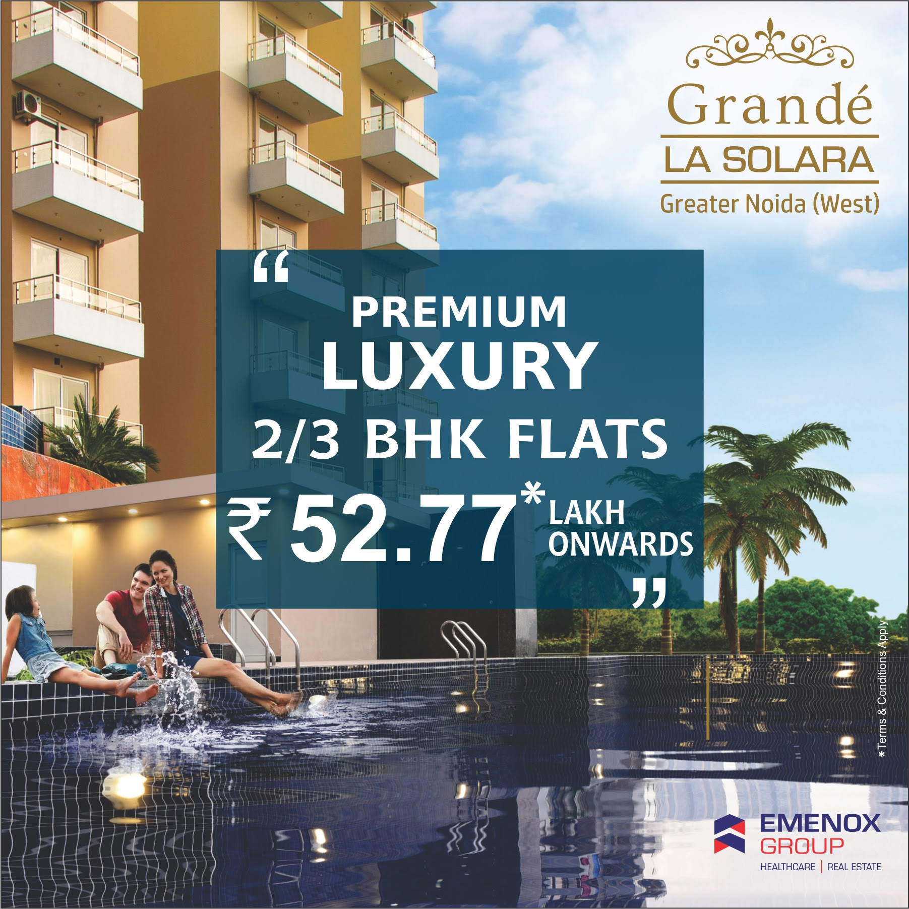 Premium luxury 2 and 3 BHK flats Rs 52.77 Lac at Grande La Solara, Greater Noida Update