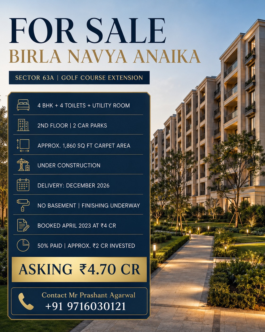 Secure Your Dream Home in Birla Navya Anaika || Investment Opportunity in Sector 63A || Exclusive 4 BHK for Sale Update