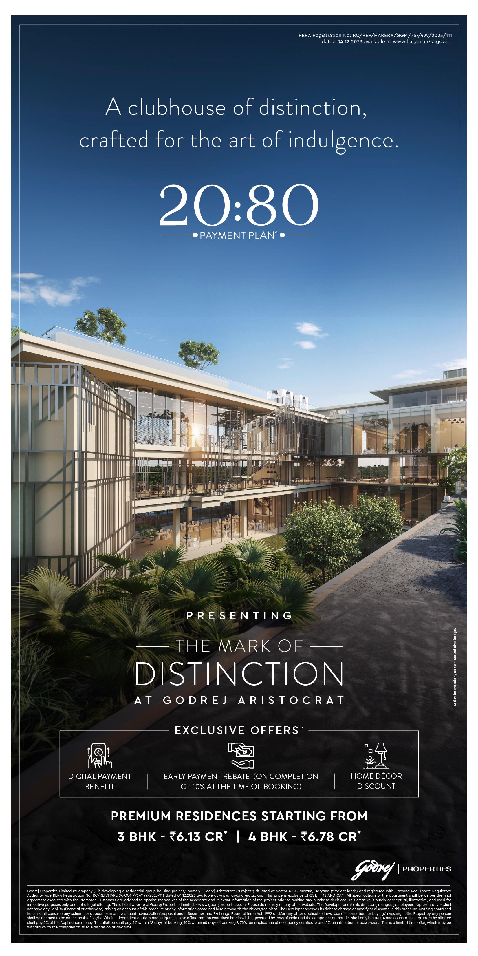 Discover Luxury at Godrej Aristocrat, Starting from ₹6.13 CR in Gurugram Update