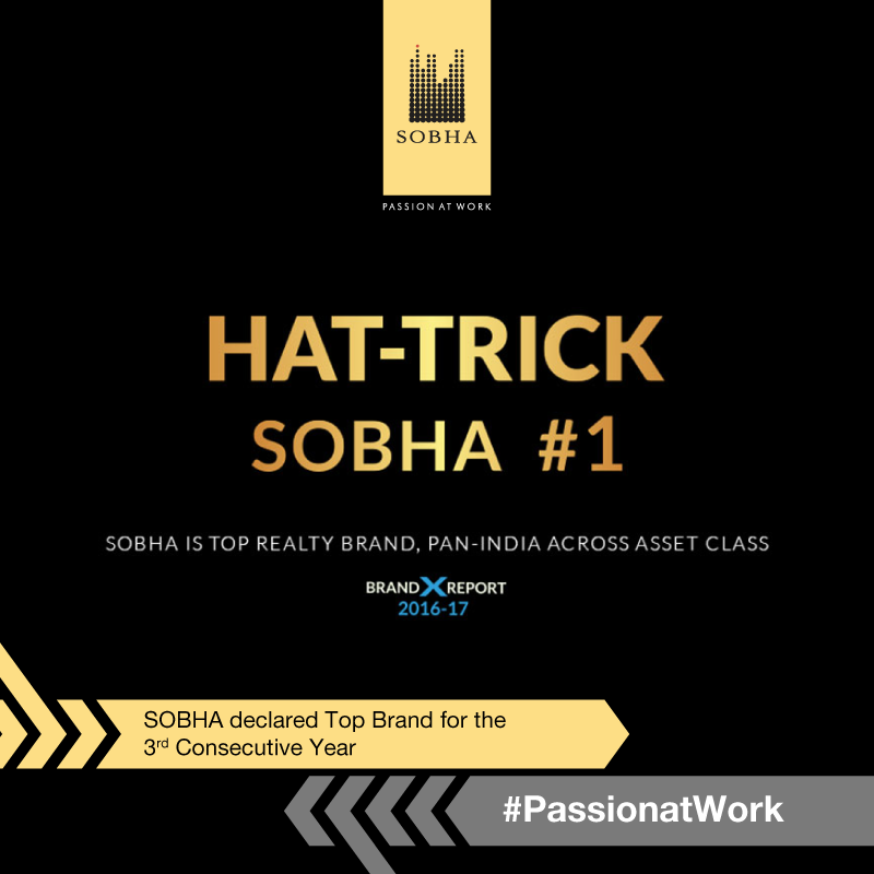 Sobha declared as Top Realty Brand for 3rd consecutive year Update
