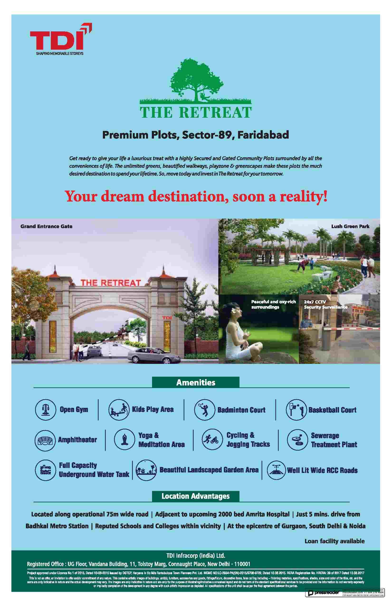 Your dream destination soon a reality at TDI The Retreat in Faridabad Update