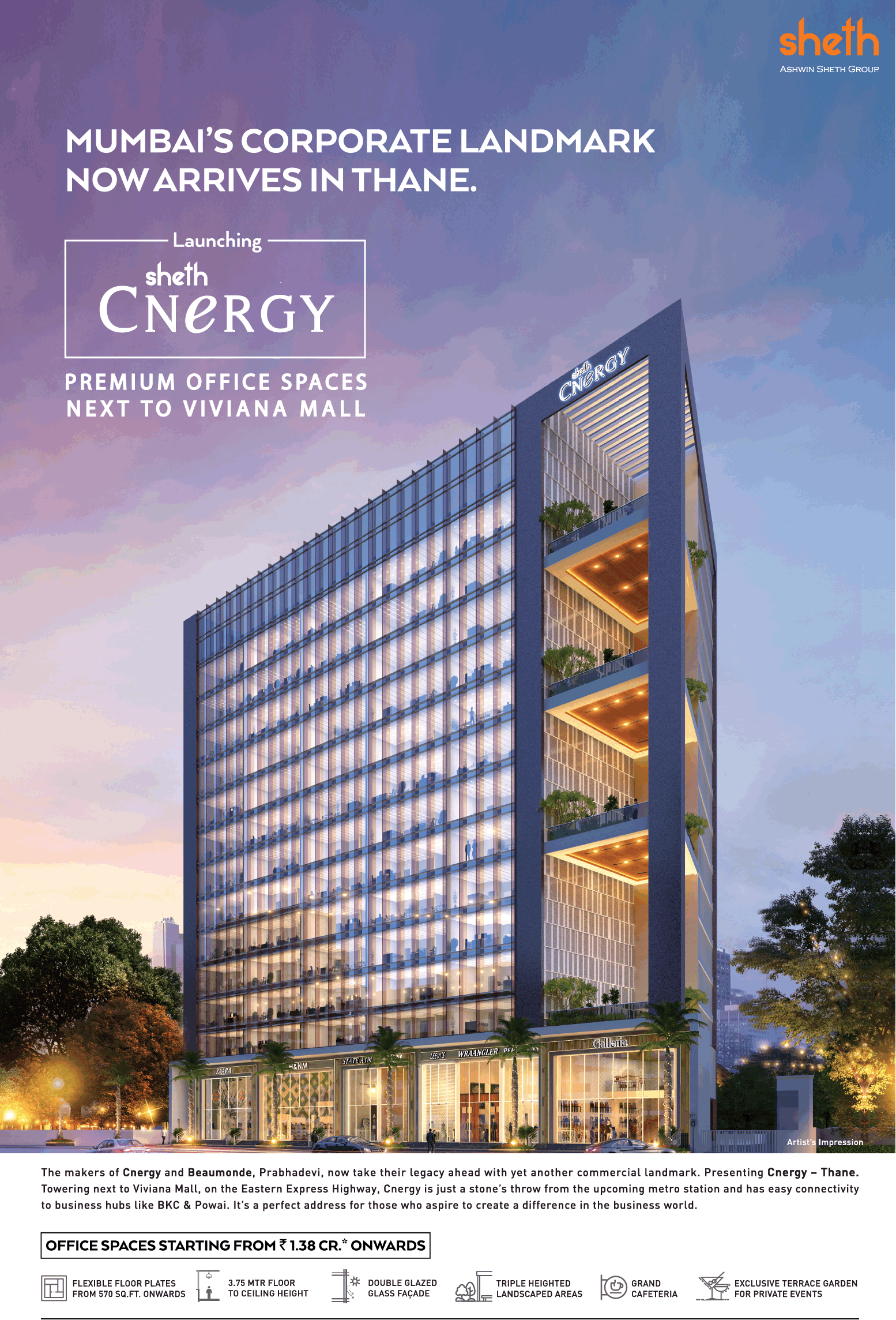 Mumbai's corporate landmark now arrives in thane at Sheth Cnergy in Mumbai Update