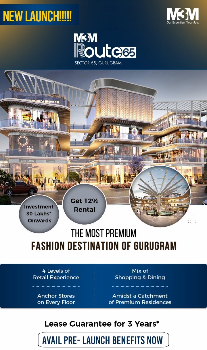 Investment starting Rs 30 Lac onwards at M3M Route 65 in Sector 65, Gurgaon Update