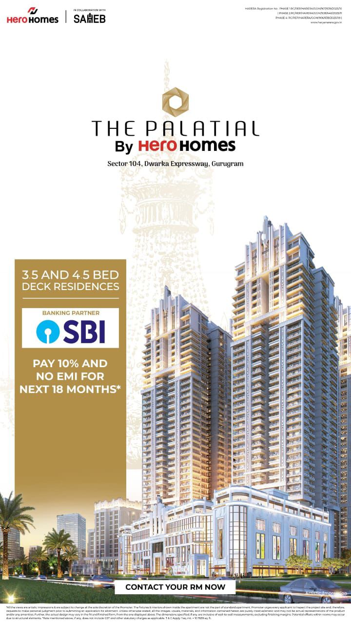 Luxury Homes by Hero Homes at Dwarka Expressway, Pay 10 Percent, No EMI for 18 Months Update